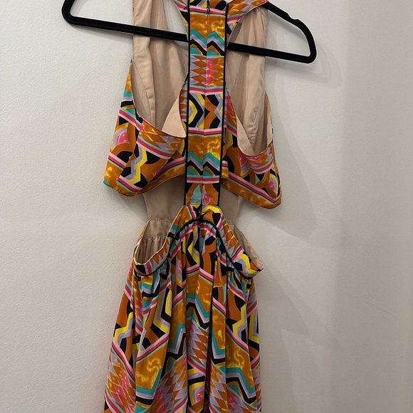 Lovers + Friends Orange Yellow geometric print  Sundress - cutouts - medium - Picture 7 of 7